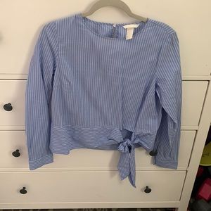 H&M size 4 blue and white stripped shirt!